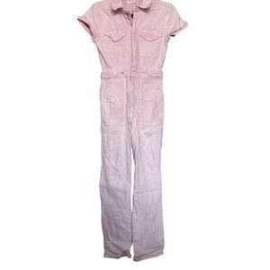 Good American Light Pink Denim Jumpsuit